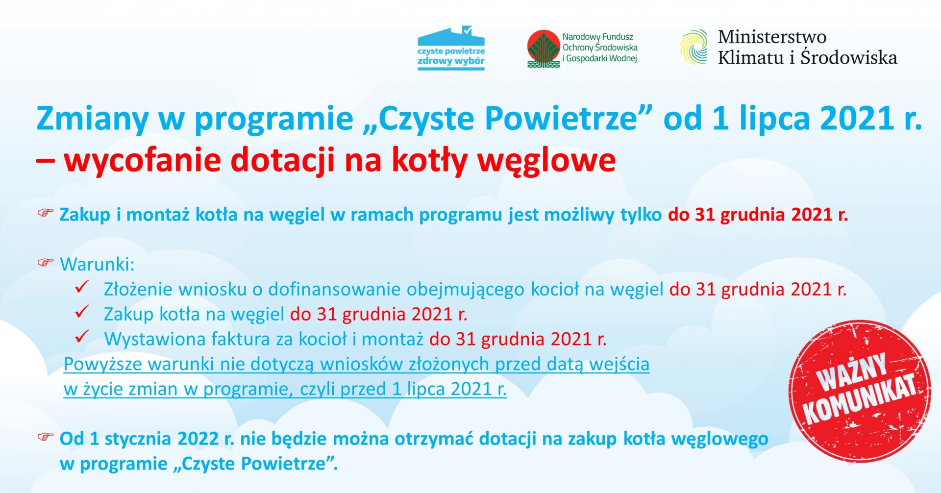 Zmiany w programie Czyste Powietrze od 1 lipca 2021
