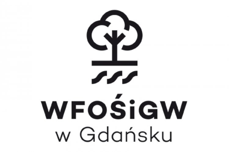 Logo WFOSiGW w Gdańsku - wersja achromatyczna (pion)
