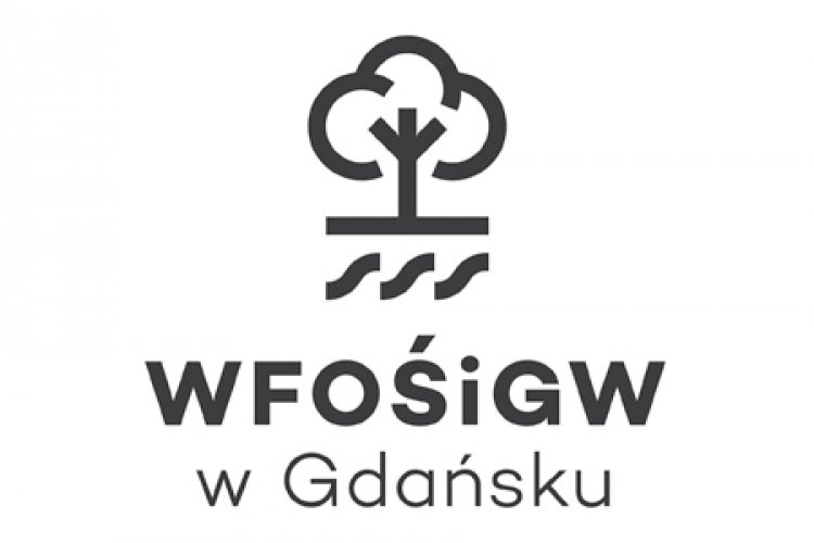 Logo WFOSiGW w Gdańsku - wersja monochromatyczna (pion)