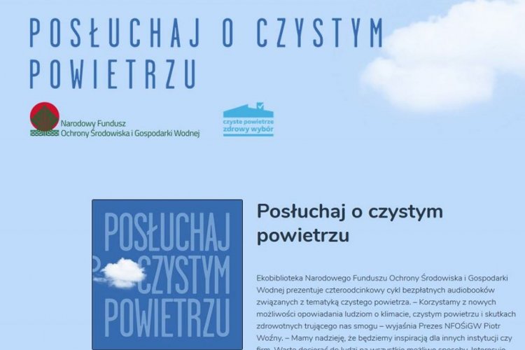 Plakat akcji "Posłuchaj o czystym powietrzu"
